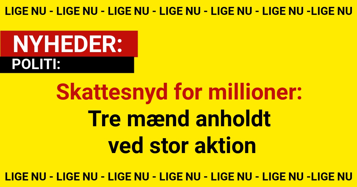 Skattesnyd for millioner: Tre mænd anholdt ved stor aktion