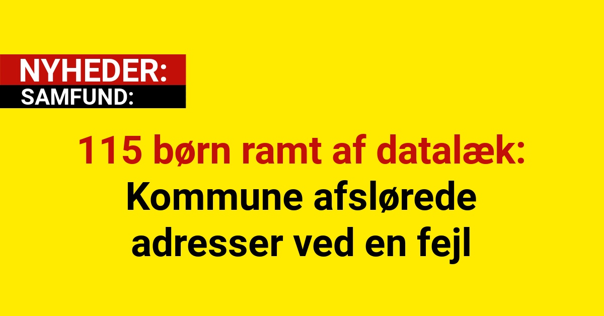 115 børn ramt af datalæk: Kommune afslørede adresser ved en fejl