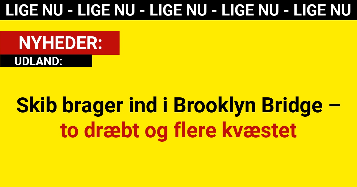 Skib brager ind i Brooklyn Bridge – to dræbt og flere kvæstet