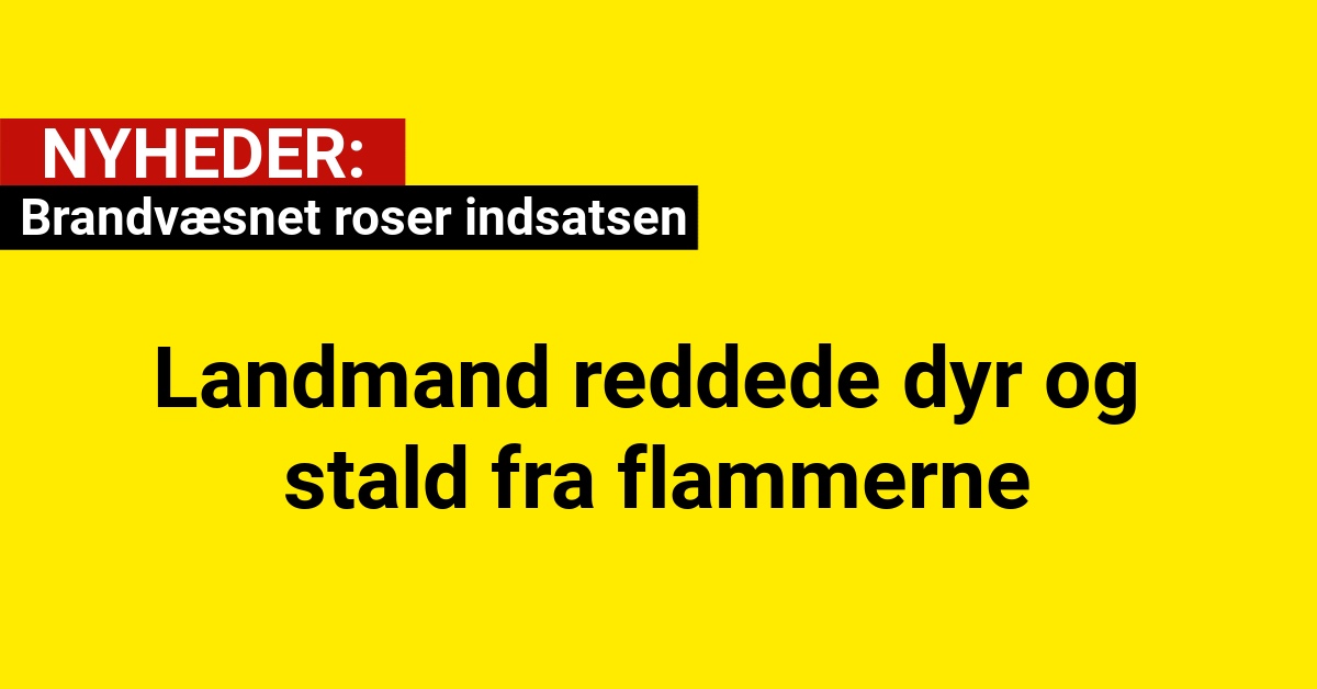 Landmand reddede dyr og stald fra flammerne – brandvæsnet roser indsatsen