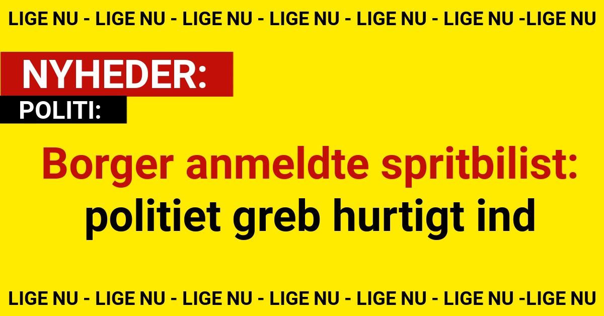 Borger anmeldte spritbilist – politiet greb hurtigt ind