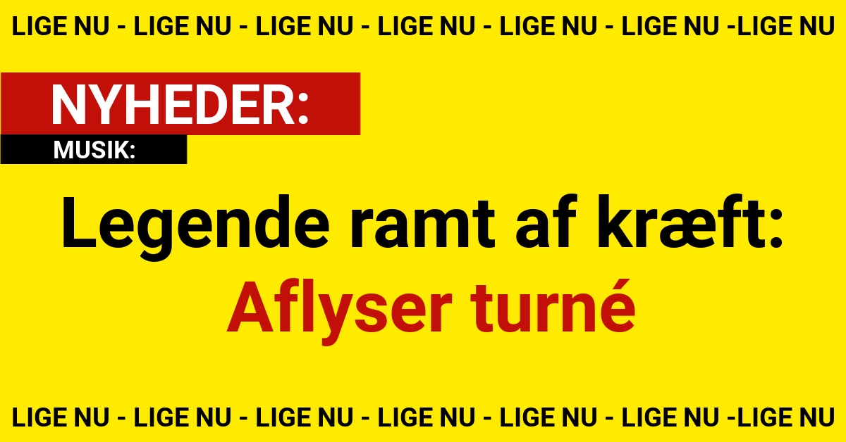 Legende ramt af kræft: Aflyser turné