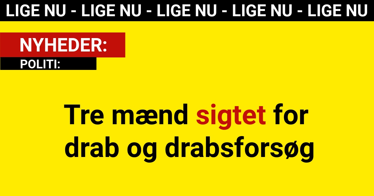 Tre mænd sigtet for drab og drabsforsøg