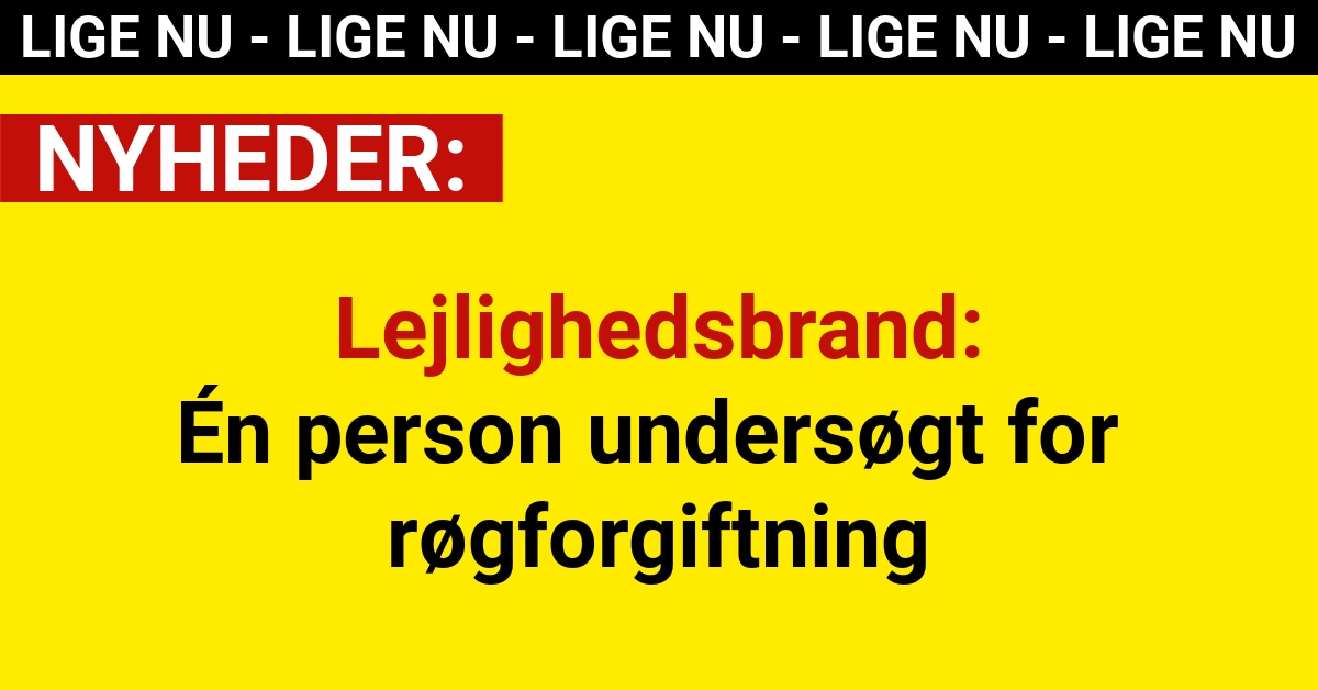 Lejlighedsbrand: Én person undersøgt for røgforgiftning