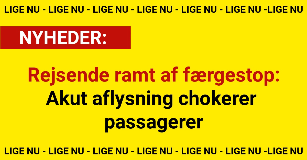 Rejsende ramt af færgestop: Akut aflysning chokerer passagerer