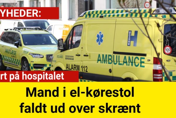 Mand i el-kørestol faldt ud over skrænt - Kørt på hospitalet