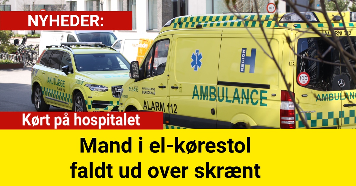 Mand i el-kørestol faldt ud over skrænt - Kørt på hospitalet