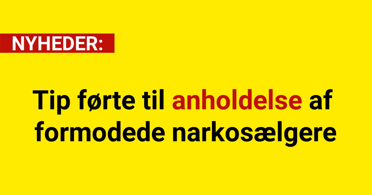 Tip førte til anholdelse af formodede narkosælgere