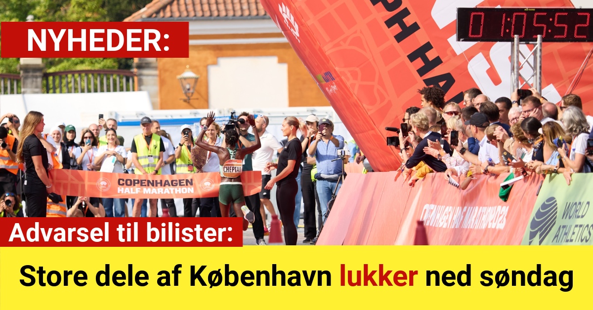 Advarsel til bilister: Store dele af København lukker ned søndag