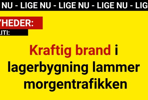 Kraftig brand i lagerbygning lammer morgentrafikken