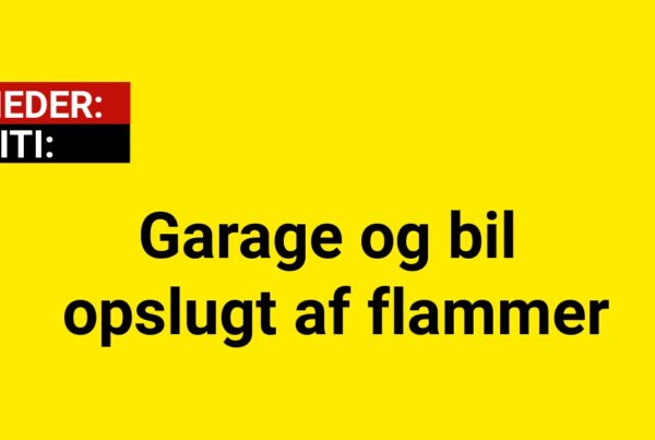 Garage og bil opslugt af flammer