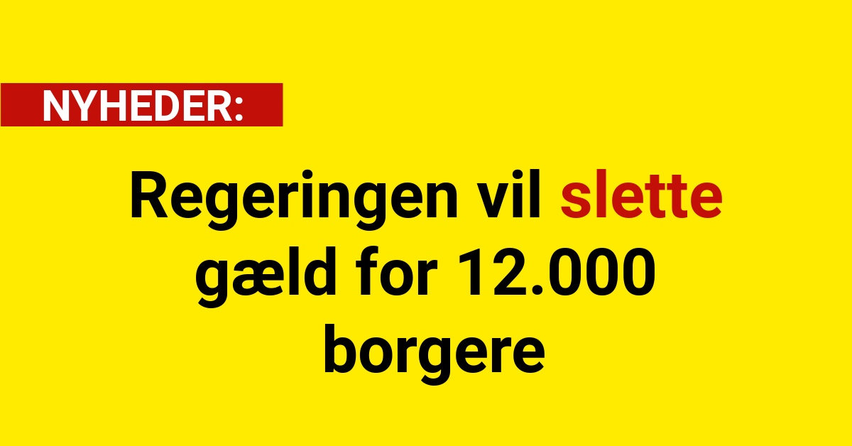 Regeringen vil slette gæld for 12.000 borgere