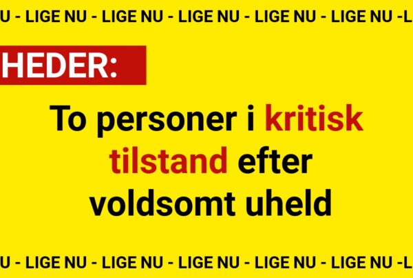 To personer i kritisk tilstand efter voldsomt uheld