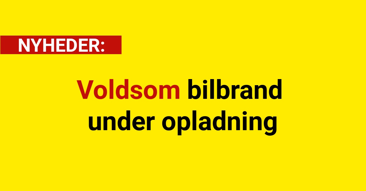 Voldsom bilbrand under opladning – alt er væk