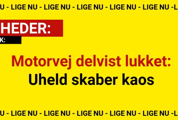 Motorvej delvist lukket: Uheld skaber kaos
