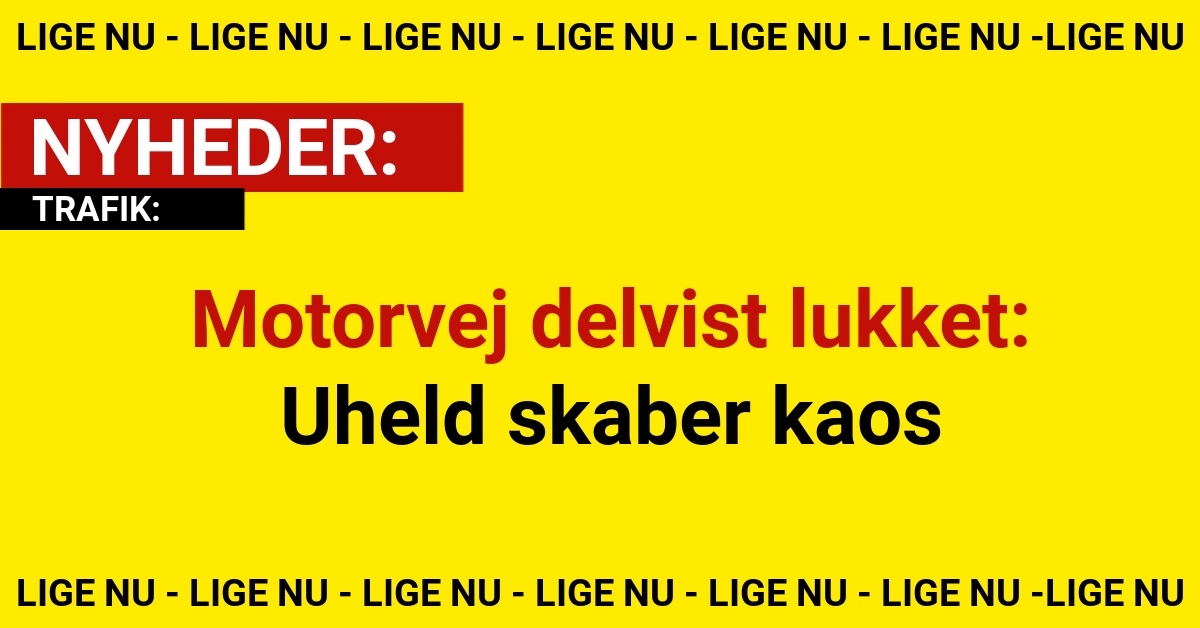 Motorvej delvist lukket: Uheld skaber kaos
