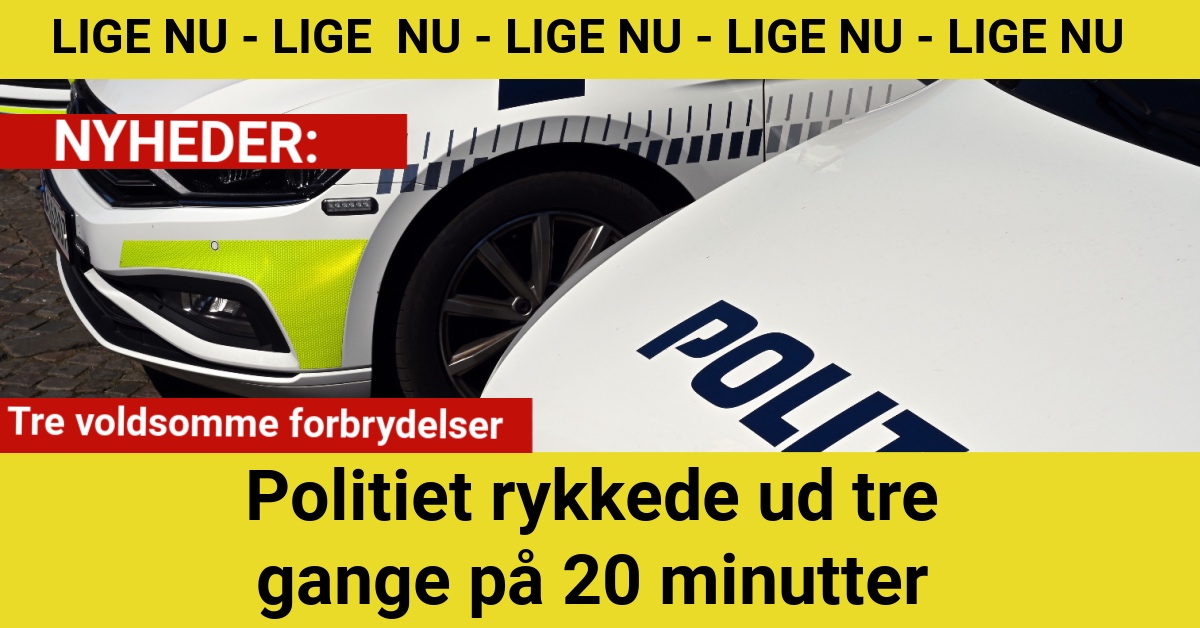 Fyns Politi rykkede ud tre gange på 20 minutter: Røveri, overfald og flugtbilist