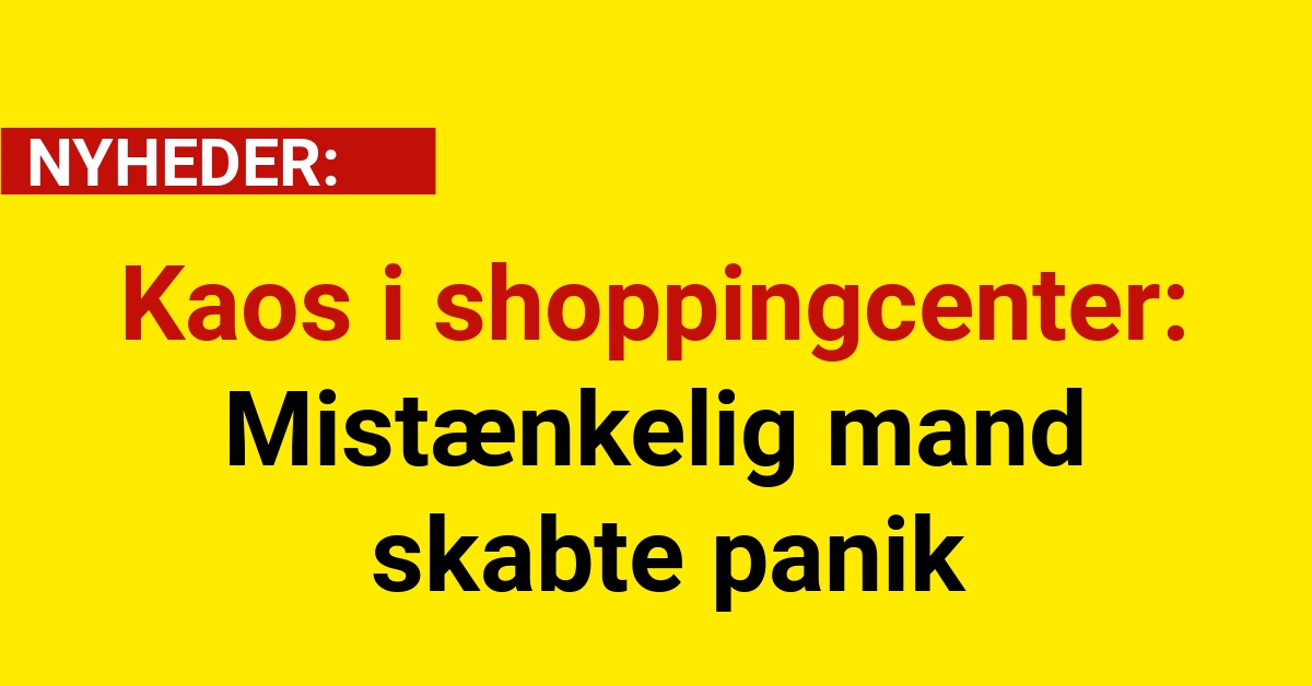 Kaos i shoppingcenter: Mistænkelig mand skabte panik
