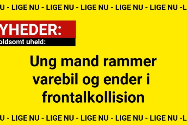 Voldsomt uheld: Ung mand rammer varebil og ender i frontalkollision