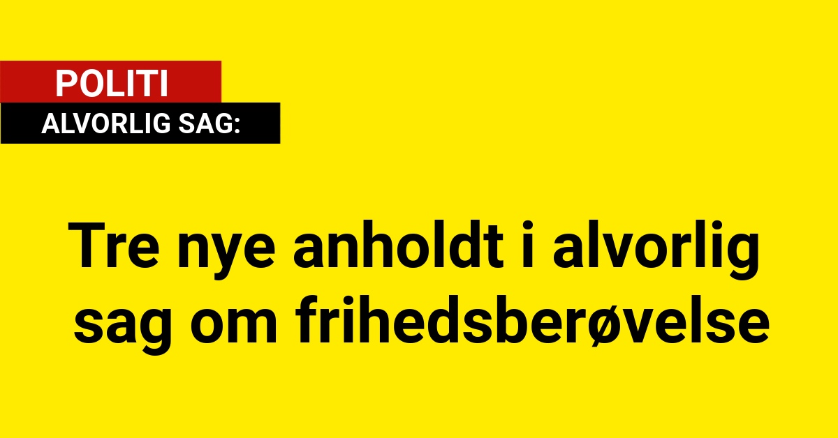 Tre nye anholdt i alvorlig sag om frihedsberøvelse