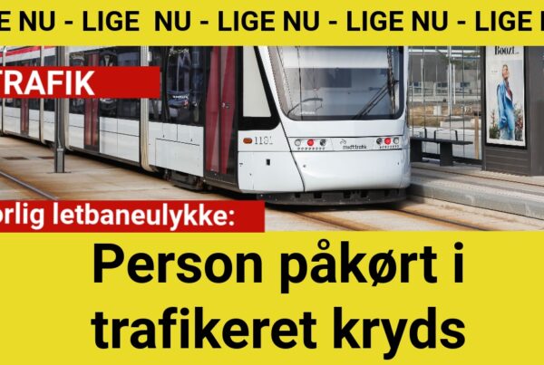 Alvorlig letbaneulykke: Person påkørt i trafikeret kryds