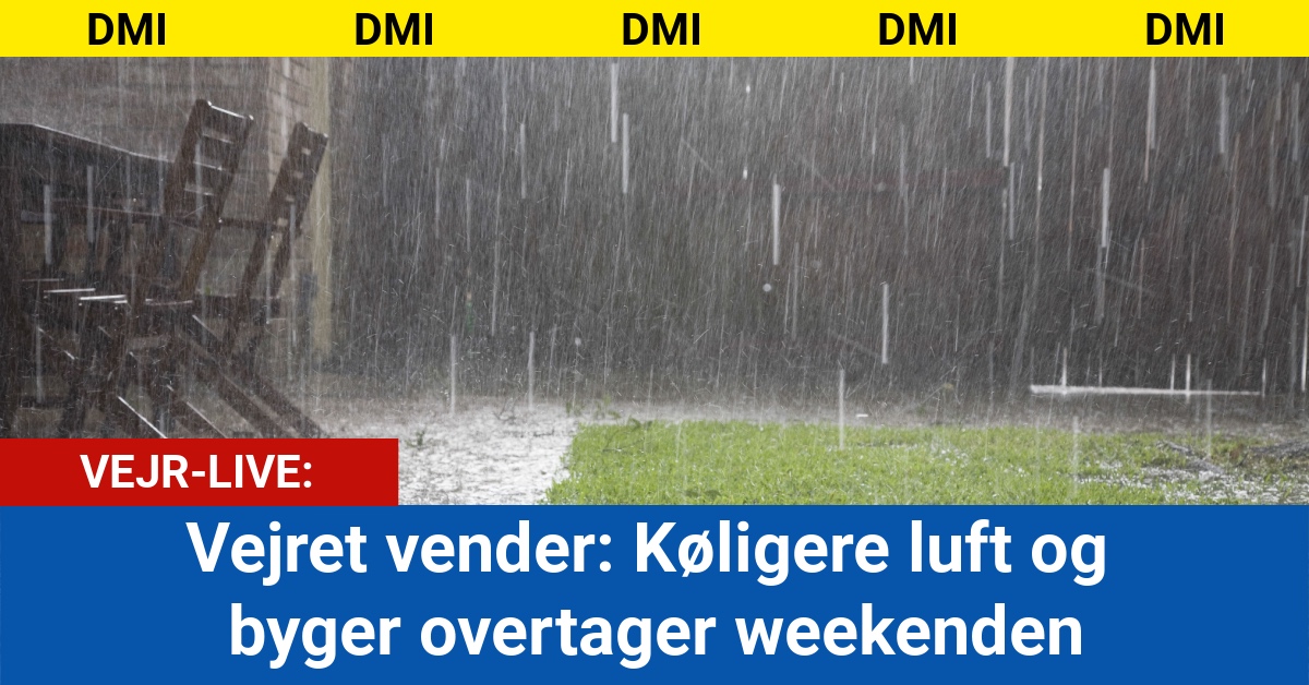 Vejret vender: Køligere luft og byger overtager weekenden