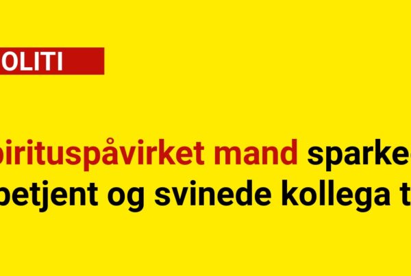 Spirituspåvirket mand sparkede betjent og svinede kollega til