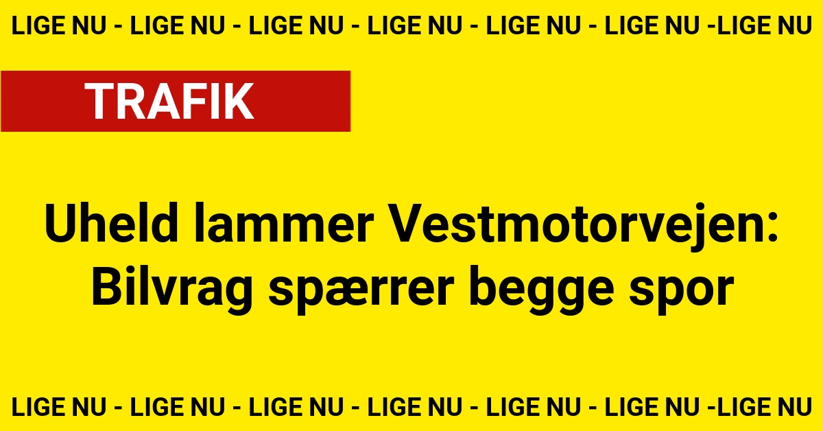 Uheld lammer Vestmotorvejen: Bilvrag spærrer begge spor