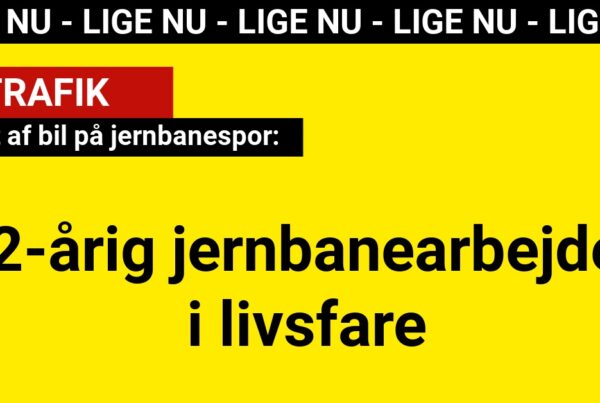 Ramt af bil på jernbanespor