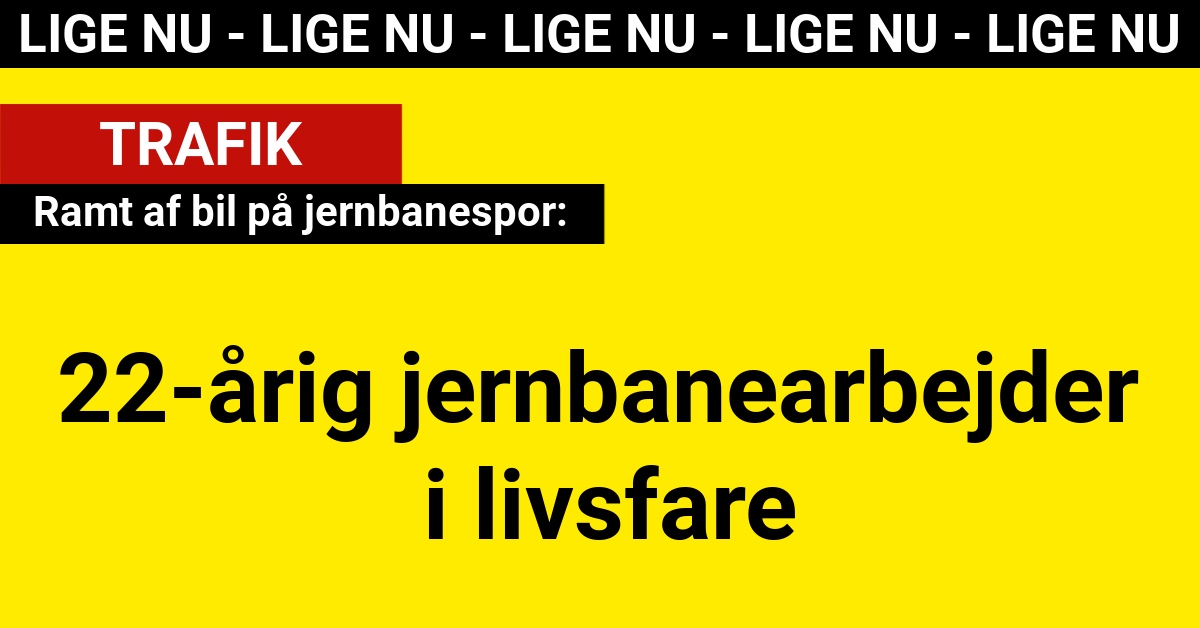 Ramt af bil på jernbanespor