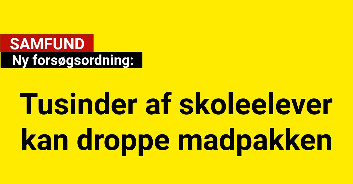 Ny forsøgsordning:
