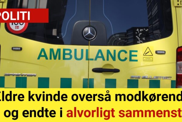 Ældre kvinde overså modkørende bil og endte i alvorligt sammenstød