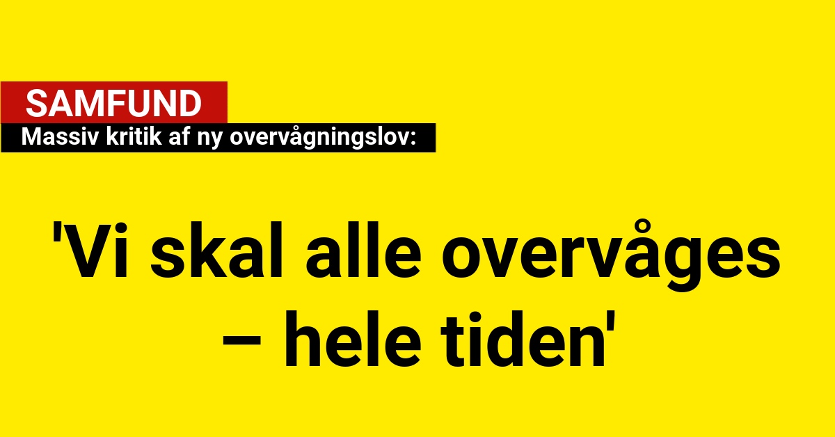 'vi skal alle overvåges - hele tiden'