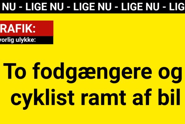 Alvorlig ulykke: To fodgængere og cyklist ramt af bil