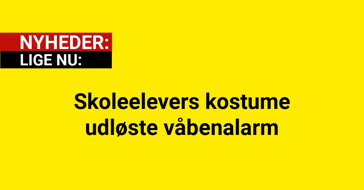 Skoleelevers kostume udløste våbenalarm