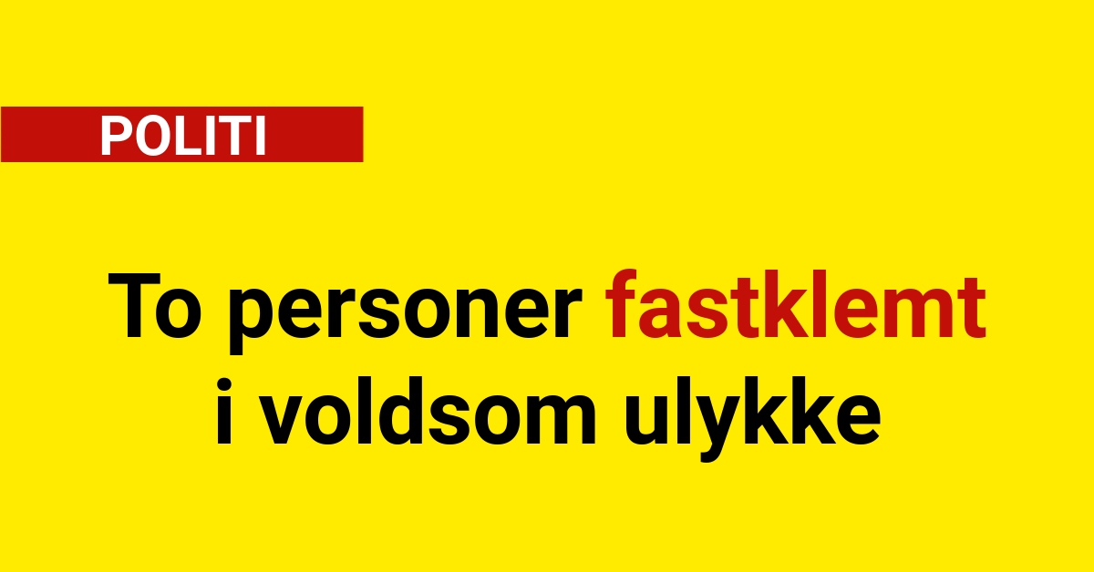 To personer fastklemt i voldsom ulykke