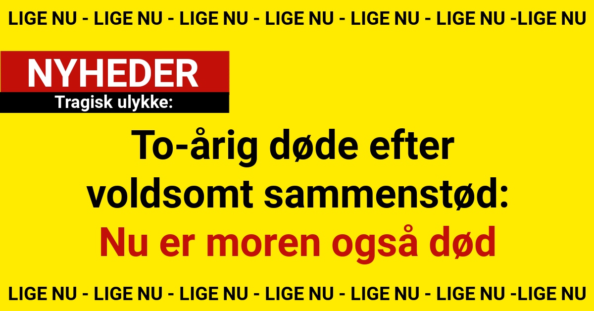To-årig døde efter voldsomt sammenstød: Nu er moren også død