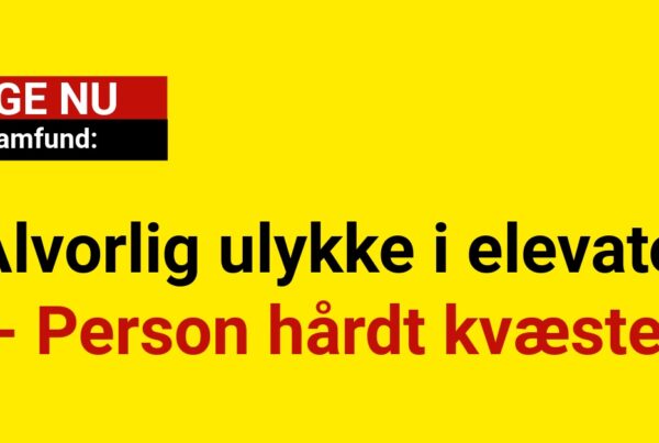 Alvorlig ulykke i elevator: Person hårdt kvæstet