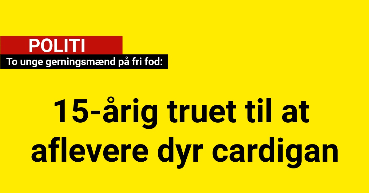 15-årig truet til at aflevere dyr cardigan