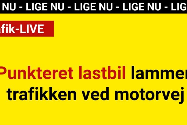 Punkteret lastbil lammer trafikken ved motorvej