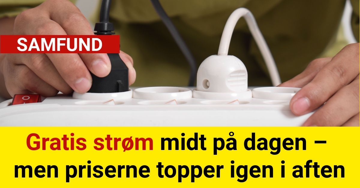 Gratis strøm midt på dagen – men priserne topper igen i aften
