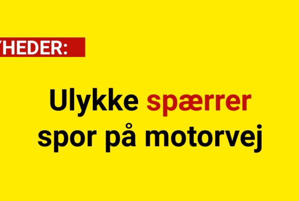 Ulykke spærrer spor på motorvej