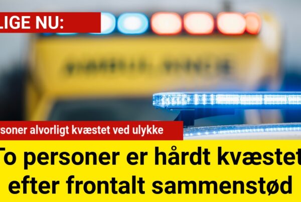 To personer er hårdt kvæstet efter frontalt sammenstød