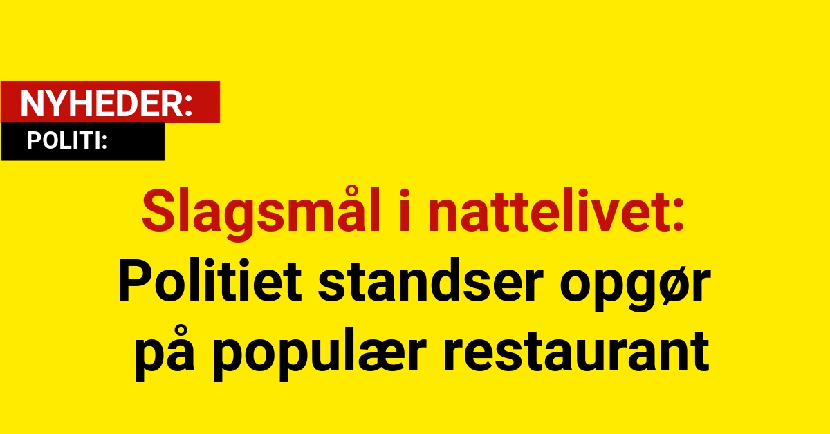 Slagsmål i nattelivet: Politiet standser opgør på populær restaurant