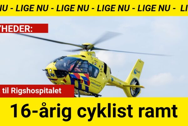 16-årig cyklist ramt – fløjet til Rigshospitalet