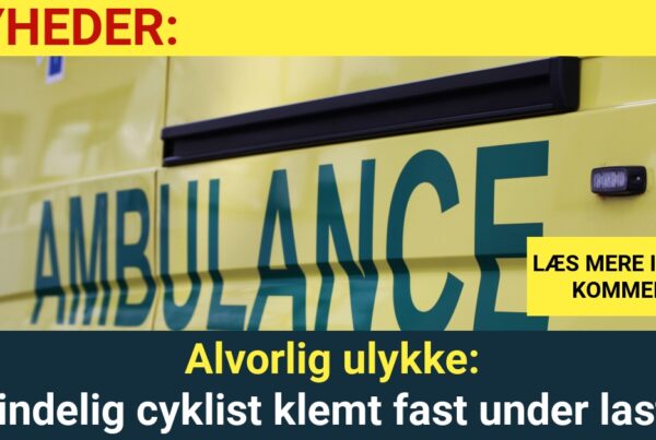 Alvorlig ulykke: Kvindelig cyklist klemt fast under lastbil