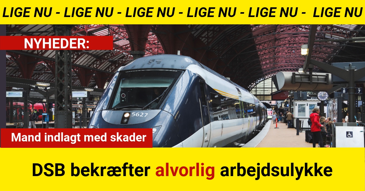 DSB bekræfter alvorlig arbejdsulykke – mand indlagt med skader