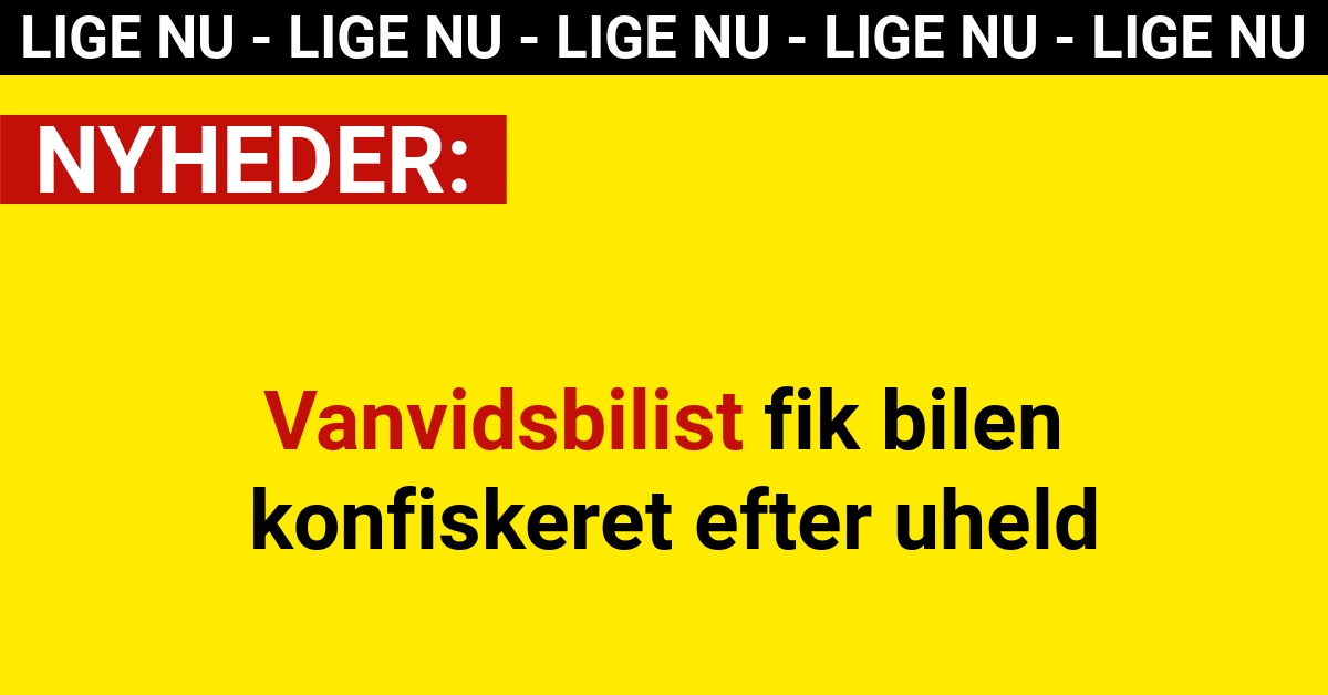 Vanvidsbilist fik bilen konfiskeret efter uheld