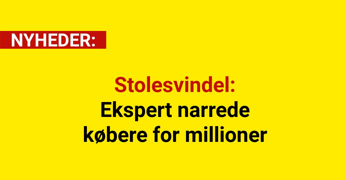 Stolesvindel: Ekspert narrede købere for millioner