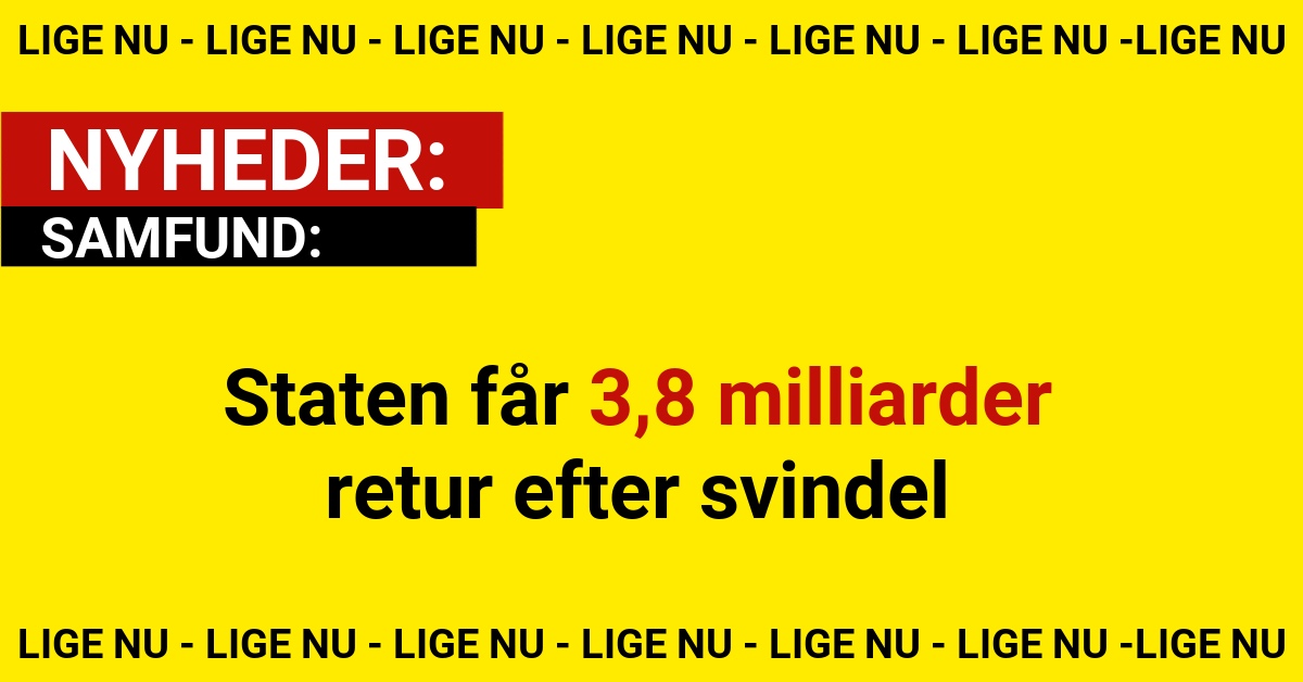 Staten får 3,8 milliarder retur efter svindel